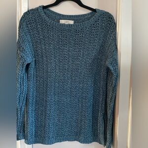 Loft crochet sweater. Blue/Turquoise size Large